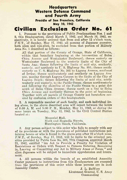 May 10, 1942 Civilian Exclusion Orders 60 and 61 Discover Nikkei
